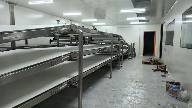 Cinta transportadora de refrigeración de tres capas